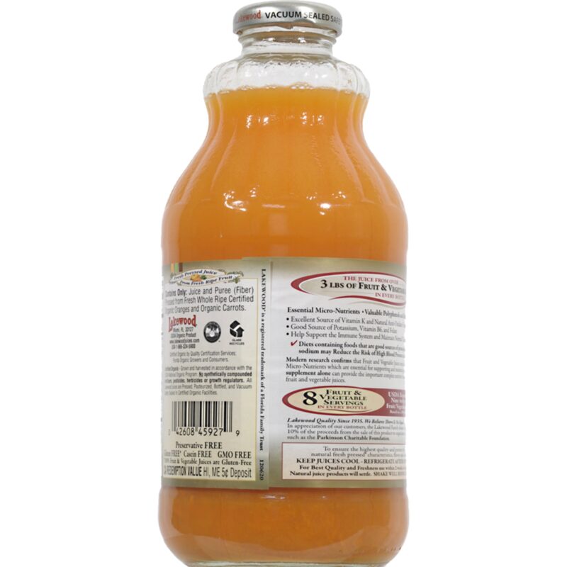 Lakewood, 100% Juice Blend Fresh Pressed Orange & Carrot 32 fl oz - Image 4