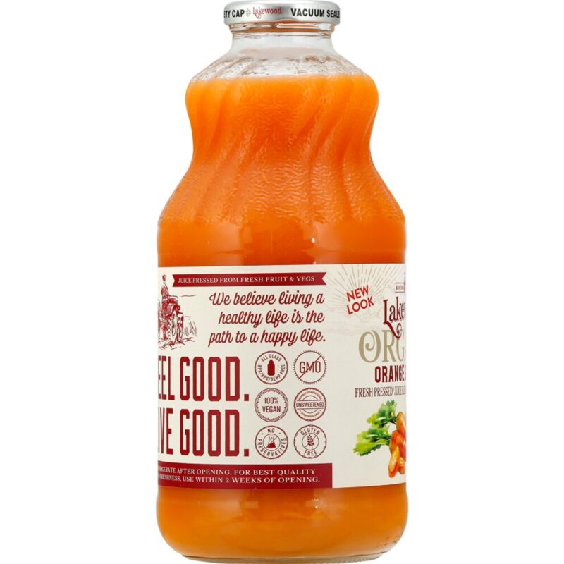 Lakewood, 100% Juice Blend Fresh Pressed Orange & Carrot 32 fl oz - Image 3