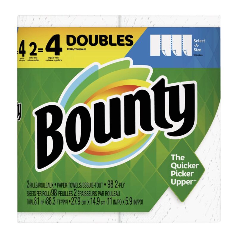 Bounty Paper Towels, White, Select-A-Size, Double Rolls, 2-Ply, 2 rolls - Image 2