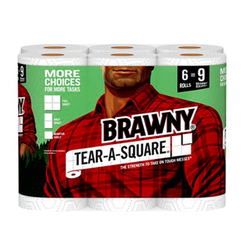 Brawny Paper Towels, Tear-A-Square, 2-Ply, Rolls, 6 rolls - Image 3