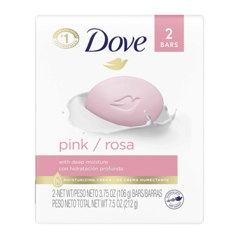 Dove Beauty Bar, with Deep Moisture, Pink, 2 - 4 oz (113 g) bars [8 oz (226 g)] - Image 9