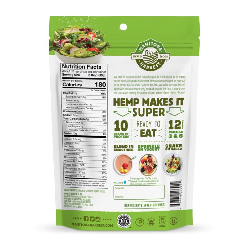 Manitoba Harvest Hemp Hearts, Organic, 12 oz (340 g) - Image 2