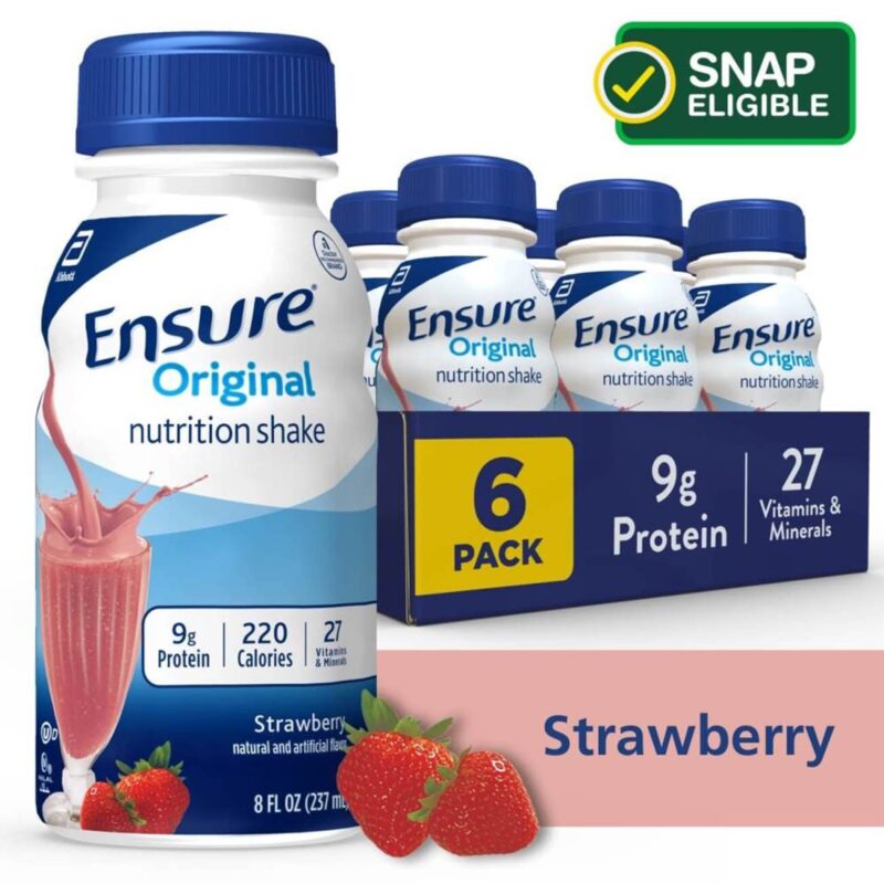 Ensure Original Nutrition Shake Strawberry Ready-to-Drink, 6 - 8 fl oz (237 ml) bottles - Image 2