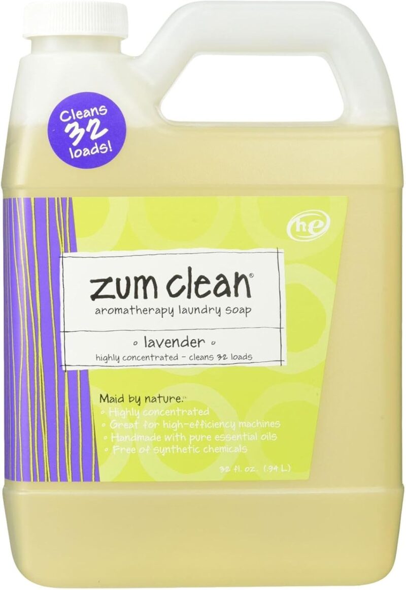 Zum Clean Laundry Soap, Aromatherapy, HE, Lavender, 32 fl oz (0.94 l) - Image 4