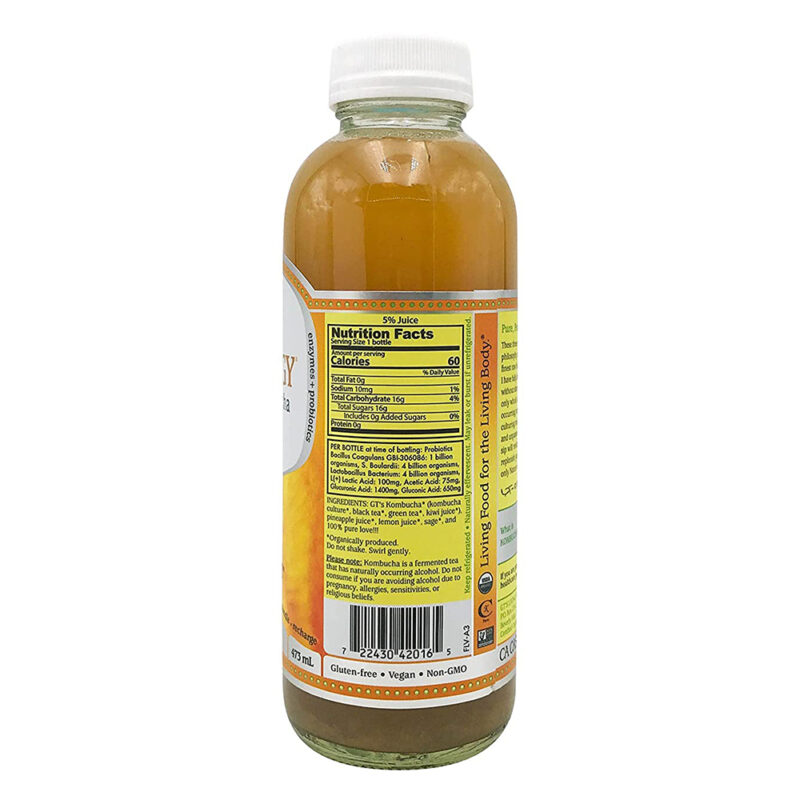 Synergy, Golden Pineapple Raw Kombucha - Image 2