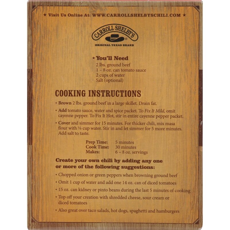 Carroll Shelby's Chili Kit, 3.65 Oz - Image 2