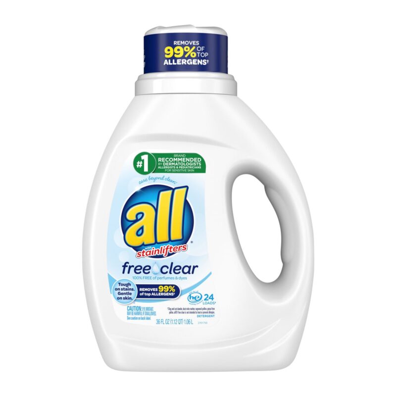 All Detergent, with Stainlifters, Free Clear, Clean & Care, 36 fl oz (1.12 qt) 1.06 l - Image 6