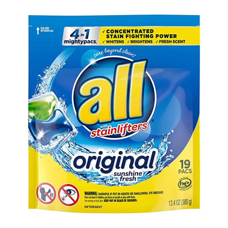 All Mighty Pacs Laundry Detergent, 4 In 1 Stainlifter Pouch, 19 Count - Image 5