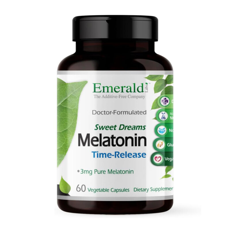 Emerald Laboratories, Sweet Dreams, Melatonin, Time-Release, 3 mg, 60 Vegetable Capsules - Image 4