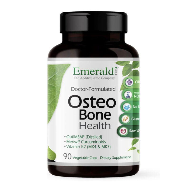 Emerald Labs Osteo Bone Health - Immune Support & Bone & Joint Supplement with Vitamin D3, K2, Calcium, Magnesium, OptiMSM, Meriva Phytosome & More, 90 Vegetable Capsules