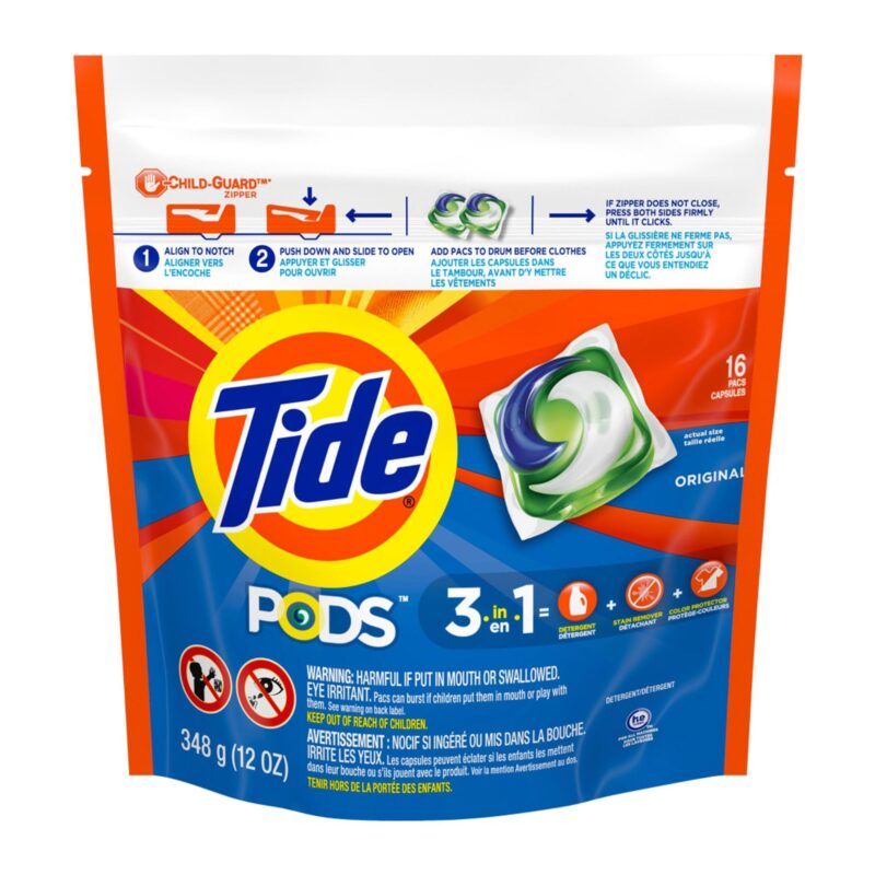 Tide Detergent, Original, Pacs, 16 pacs [348 g (12 oz)] - Image 5