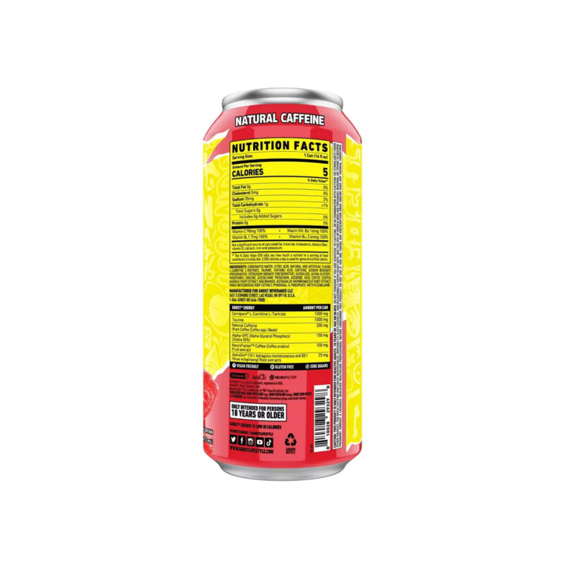 Ghost Energy Sour Patch Redberry Energy Drink, 16 Fl Oz - Image 3