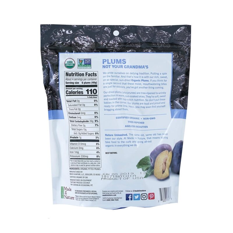 Made In Nature Organic Dried Plums, 6 Oz - Image 2