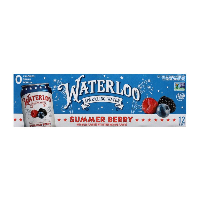 Waterloo, Summer Berry Sparkling Water, 12 Fl Oz, 12 Cans - Image 2