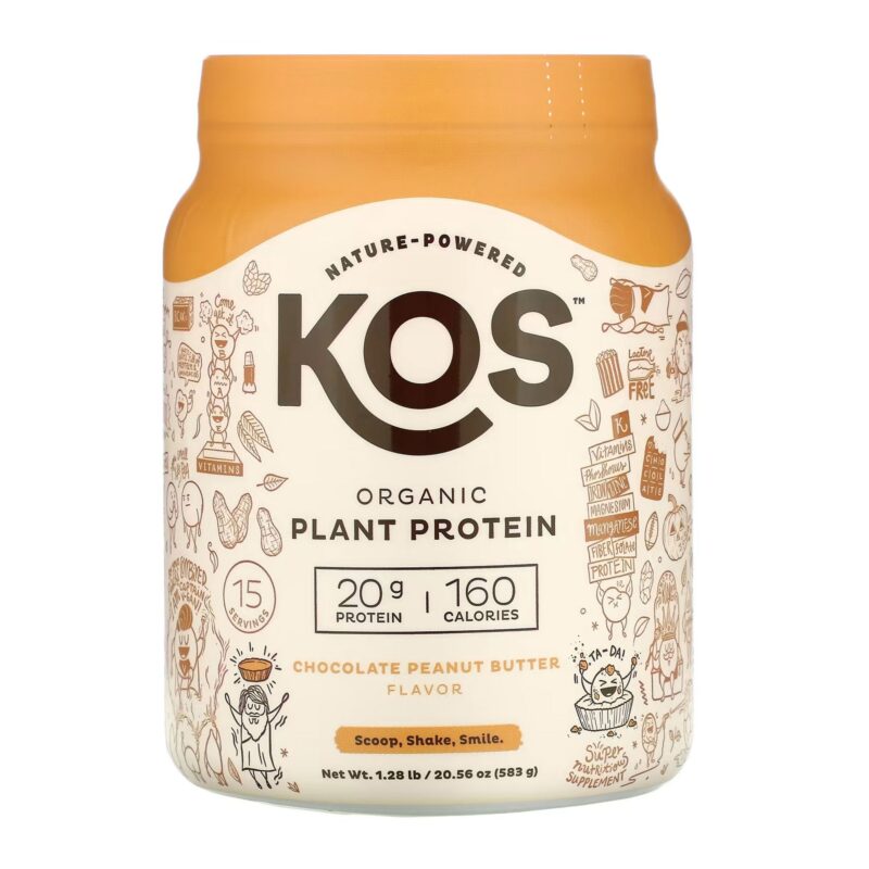 Kos Organic Plant Protein, Chocolate Peanut Butter Flavor - 20.56 Oz - Image 6