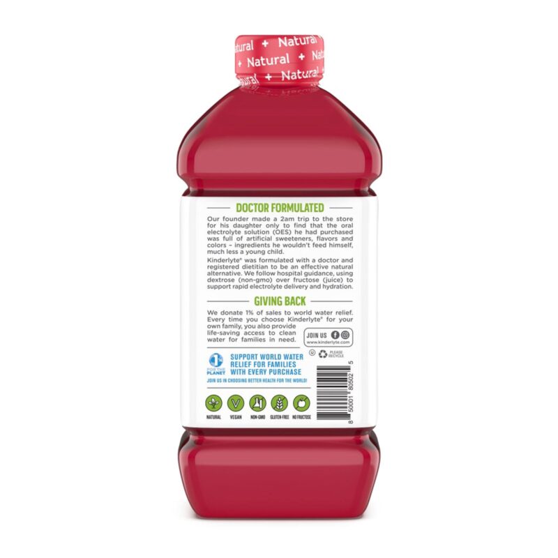 Kinderlyte Natural Oral Electrolyte Fruit Punch Solution - 33.8 Fl Oz - Image 2