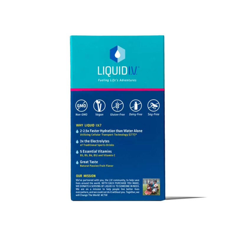 Liquid I.V. Hydration Multiplier Electrolyte Powder Packet Drink Mix, Passion Fruit, 6 Ct - Image 2