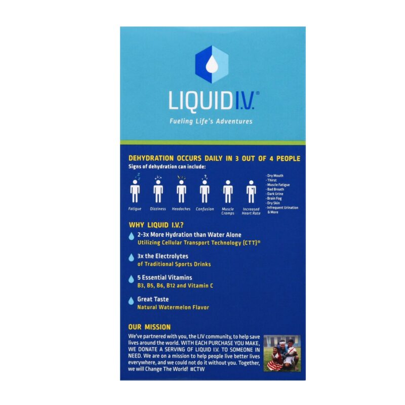 Liquid I.V. Hydration Multiplier Electrolyte Powder Packet Drink Mix, Watermelon - Image 2