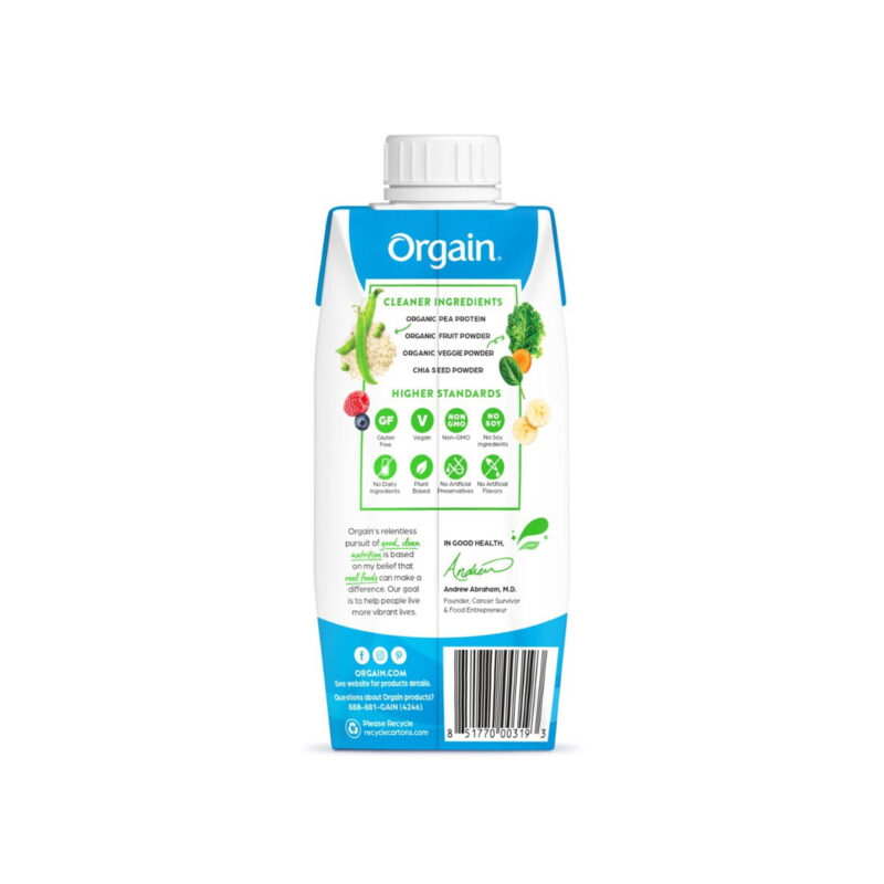 Orgain Organic Smooth Chocolate Vegan Nutritional Shake, 11 Fl Oz - Image 2