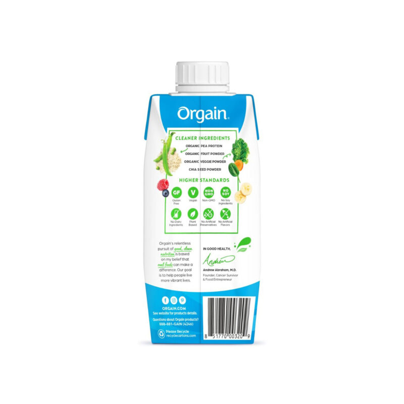 Orgain Organic Vegan Nutritional Shake Sweet Vanilla Bean, 11 Fl Oz - Image 2