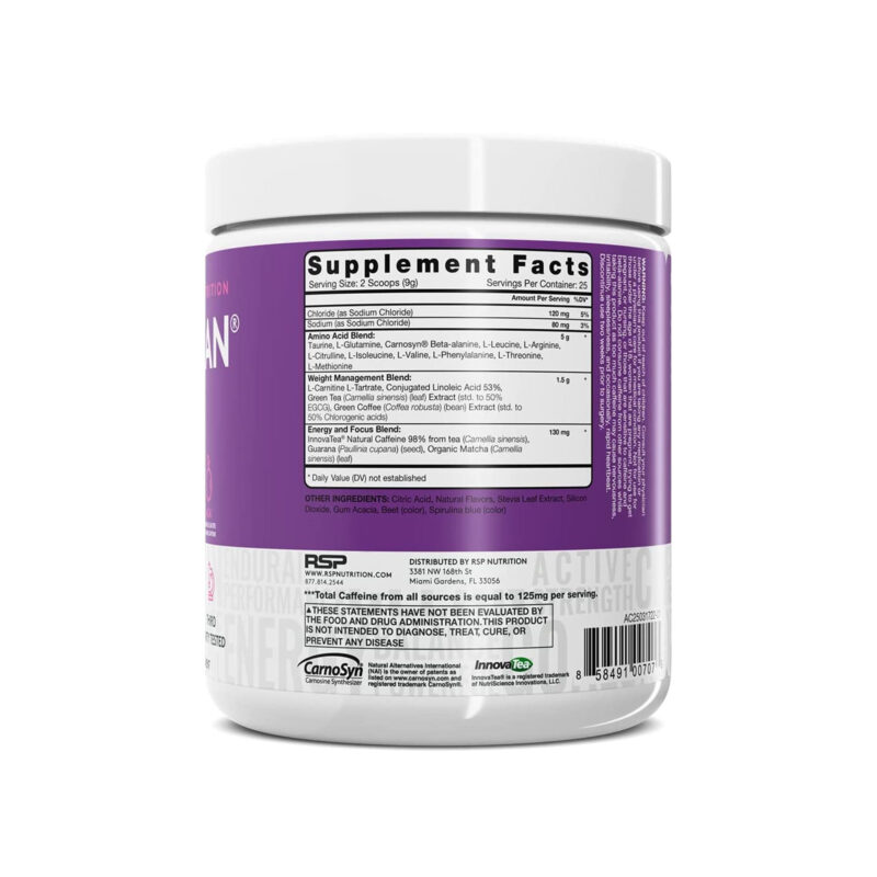 RSP Aminolean Acai Vegan Pre Workout Powder, 7.94 Oz - Image 2