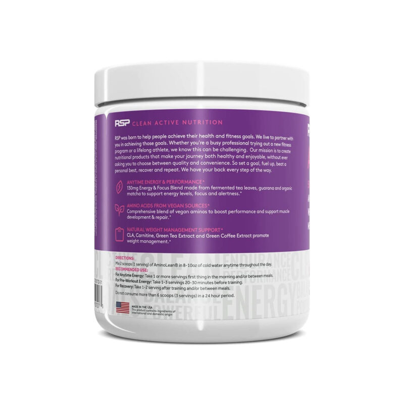 RSP Aminolean Acai Vegan Pre Workout Powder, 7.94 Oz - Image 3