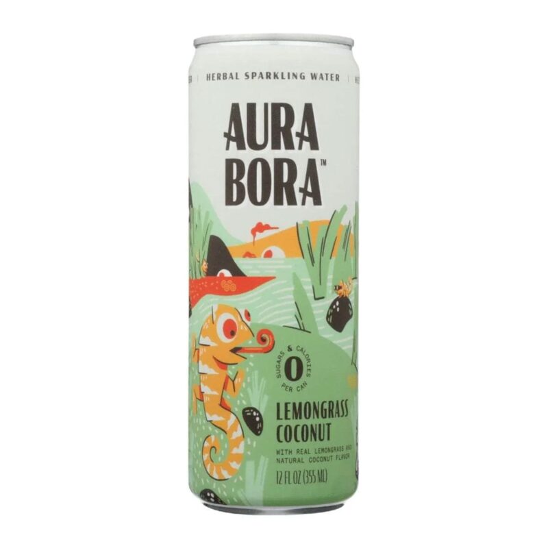 Aura Bora Water Sparkling Lemongrass Coconut, 12 Fl Oz - Image 3