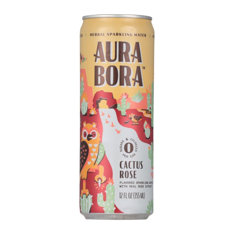 Aura Bora Sparkling Water Cactus Rose, 12 Fl Oz