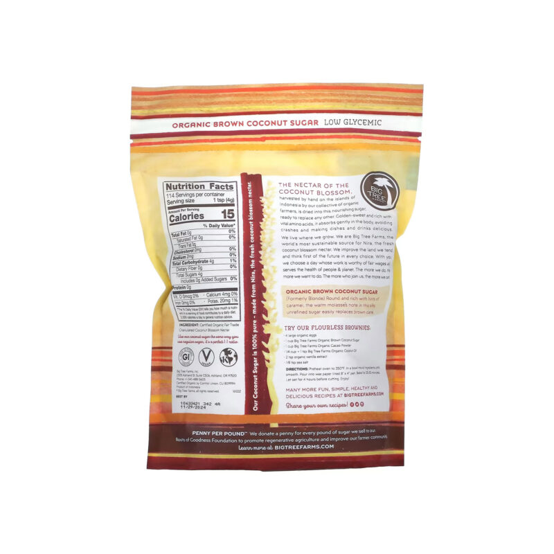 Big Tree Farms, Organic Brown Coconut Sugar, 1 lb (454 g) - Image 2