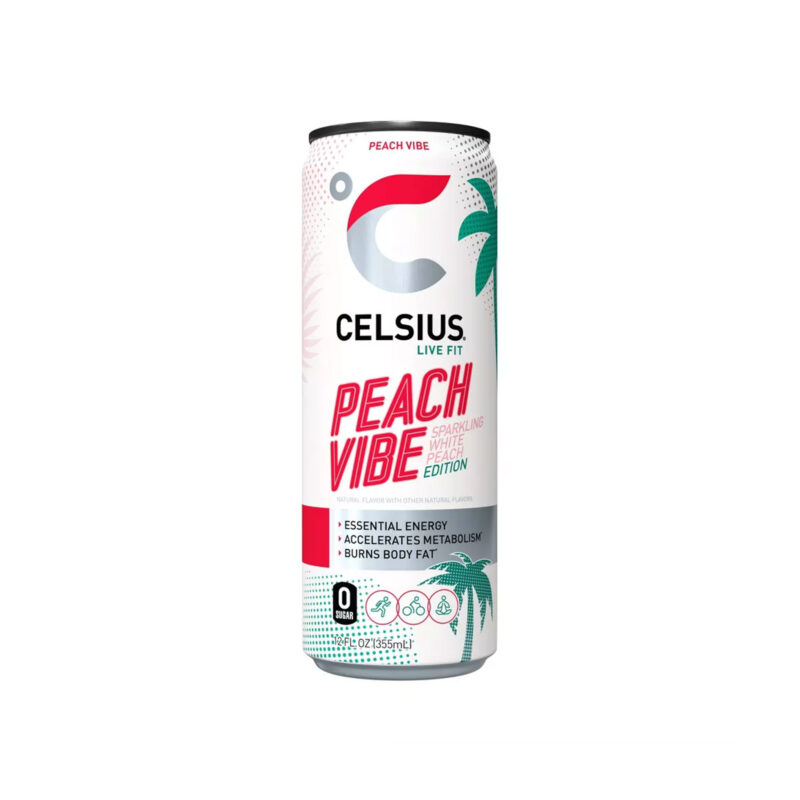 Celsius Sparkling Peach Vibe Energy Drink, 12 Fl Oz - Image 6