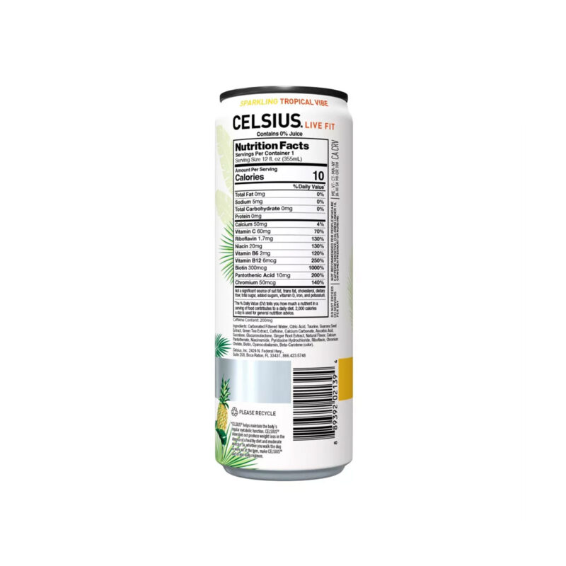 Celsius Tropical Vibe Energy Drink, 12 Fl Oz - Image 3